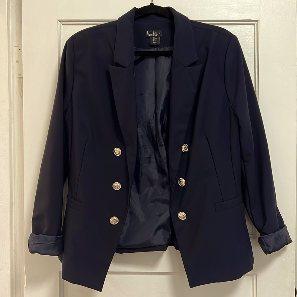 Gorgeous deep navy blue blazer by Nicole Miller US women’s Large